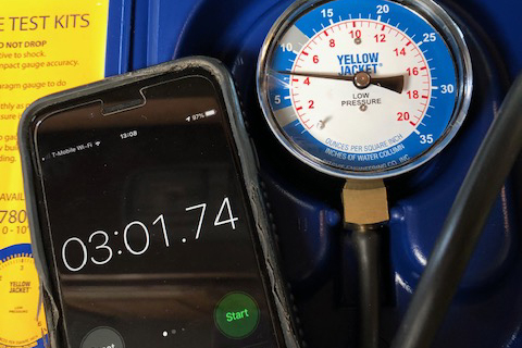 Manometer used while preforming RV Inspection Services
